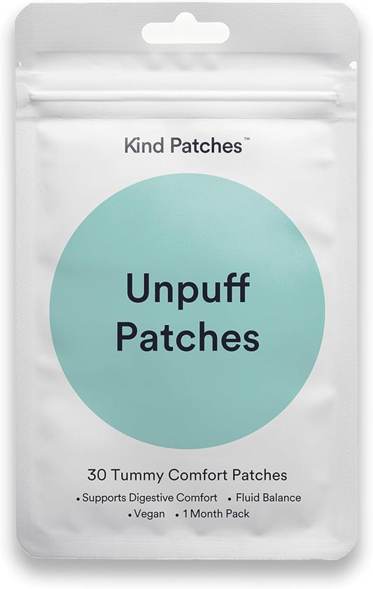 Unpuff Detox Patches | Dandelion & Ginger Herbal Vitamin Patch for Bloating & Water Retention | 30 Vegan Patches
