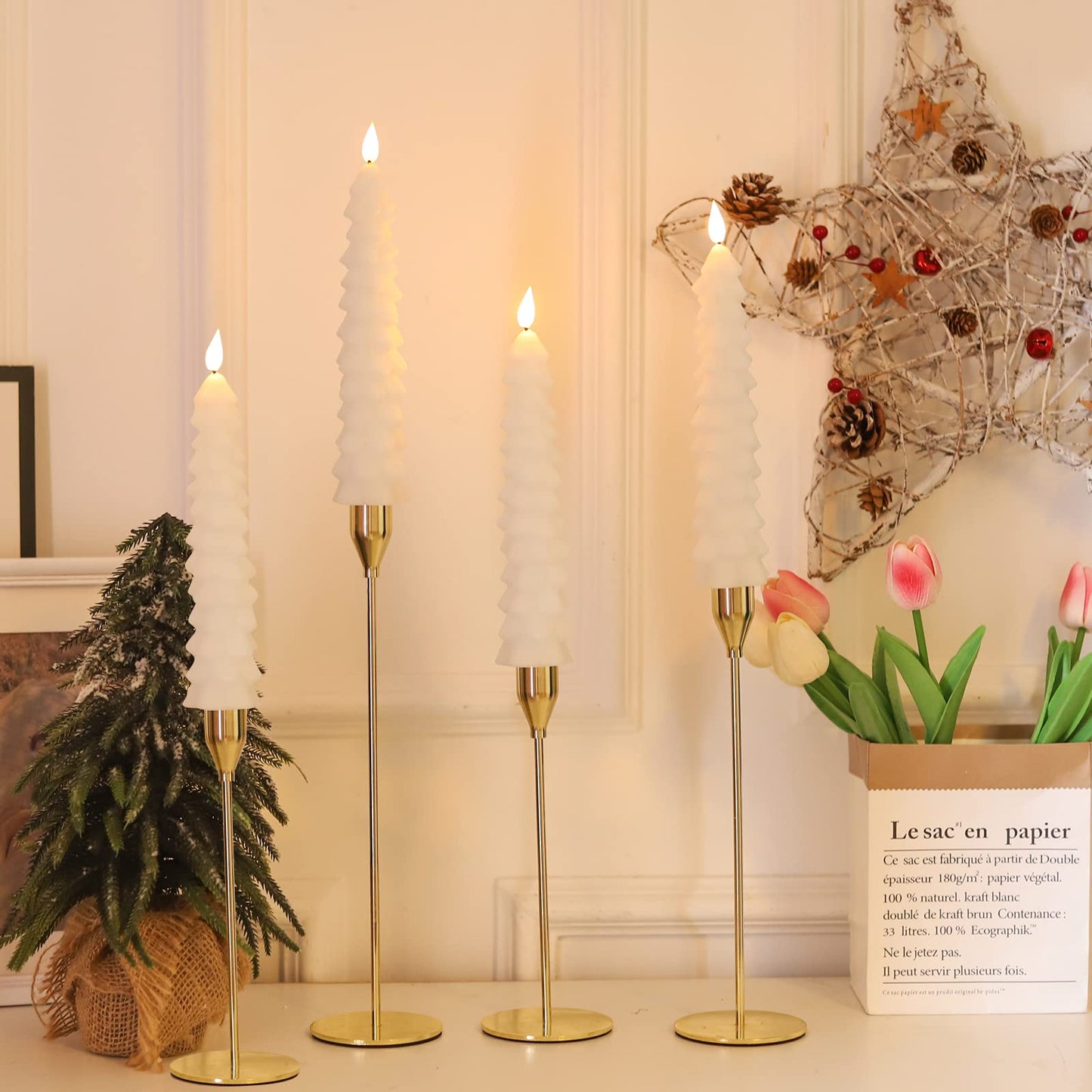 Flameless Taper Candles - Set of 2 Pack with Remote Timer