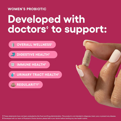 Physician's Choice Probiotics - PH Balance, Digestive, UT, & Feminine Health - 50 Billion CFU - 6 Unique Strains for Women - Organic Prebiotics, Cranberry Extract+ - Probiotic - 60 CT