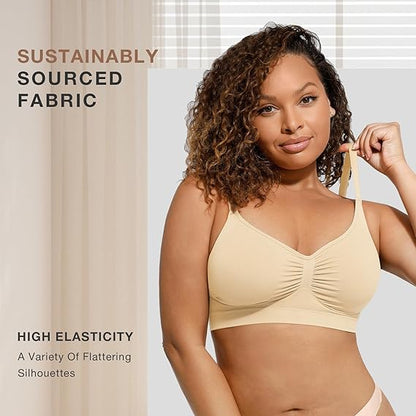 Lover-Beauty Women's Bra - Wireless Seamless Bra, Elastic Comfort, Wire-Free, Everyday Bra