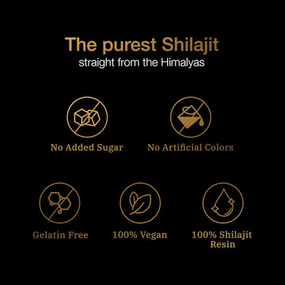 Himalayan Shilajit Gummies with Ashwagandha & Gokshura - Vegan, Sugar-Free, 60 Count