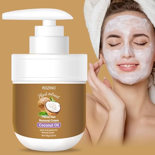 Coconut Oil Facial Hair Remover Cream – Painless & Sensitive Skin Safe