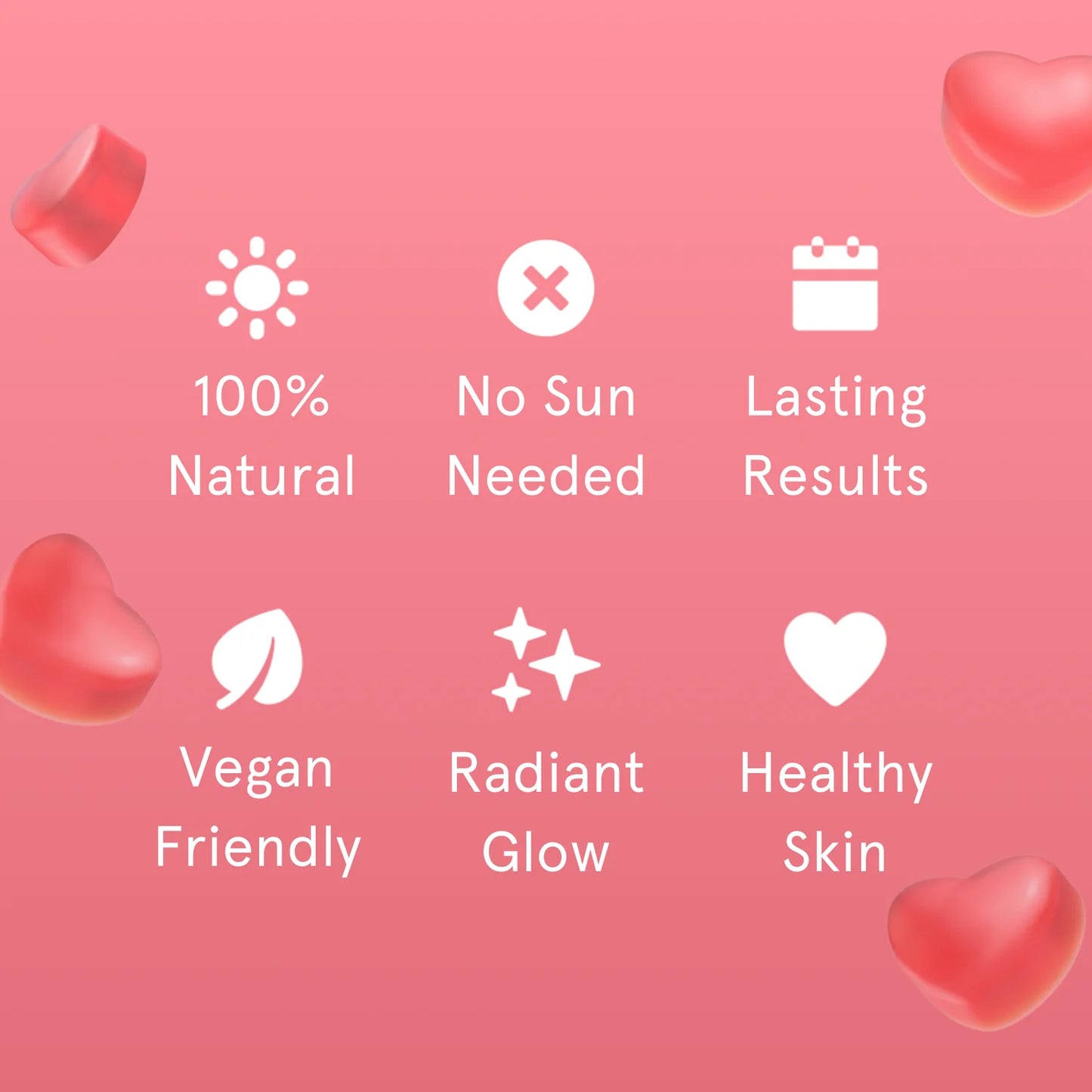 New Daily Tanning Gummies - 60 tart watermelon flavored gummies, beneficial for skin health.