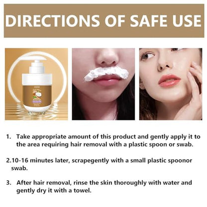 Coconut Oil Facial Hair Remover Cream – Painless & Sensitive Skin Safe