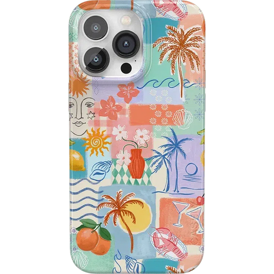 Supra-Calm iPhone Case | Tropical Heat | Beachy Collage | Compatible with MagSafe | Bold Protective Case Design