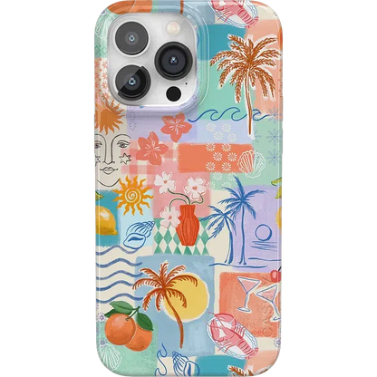 Supra-Calm iPhone Case | Tropical Heat | Beachy Collage | Compatible with MagSafe | Bold Protective Case Design