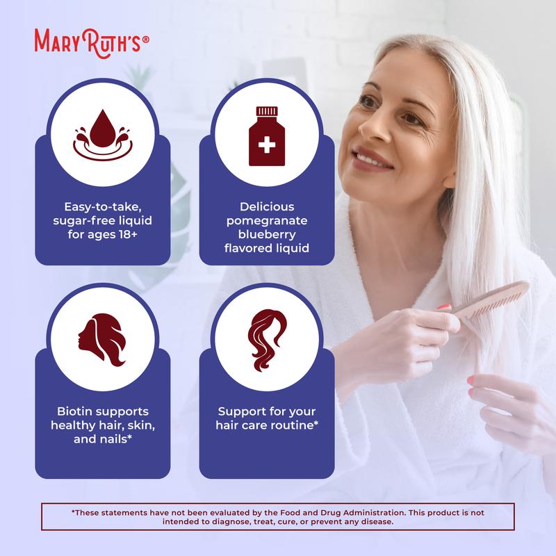 Daily Liquid Hair Formula - Hair Support - Thicker Hair for Women - Healthy Hair Habits - With SesZenBio - Biotin - Vitamin C - 16 fl oz