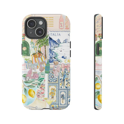 Coquette Italian Summer Collage Phone Case, Coastal Italy Phone Case, iPhone 16 15 14 13 12 11 Pro Max 8 Plus