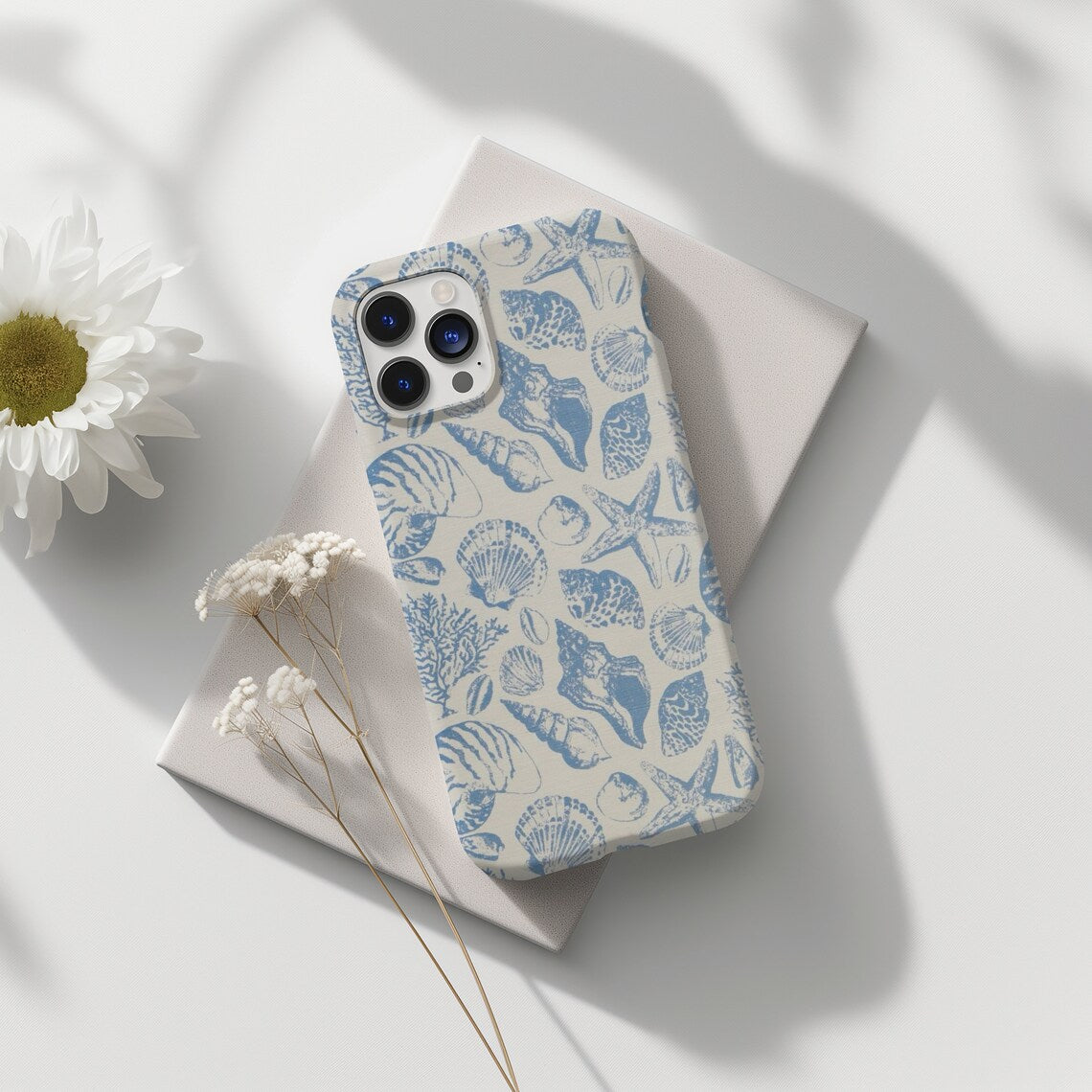 Summer Coastal Seashell Phone Case, Cute Ocean Inspired Aesthetic iPhone 15 14 13 12 11 Pro Max 8 Plus X, Samsung Galaxy S23 S22 S20 Ultra