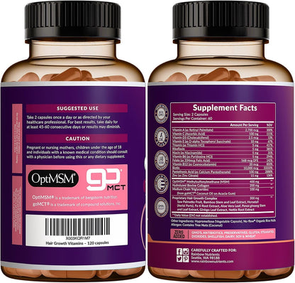 Hair Growth Vitamins for Women | Biotin 10,000Mcg, Collagen, Patented Optimsm®,