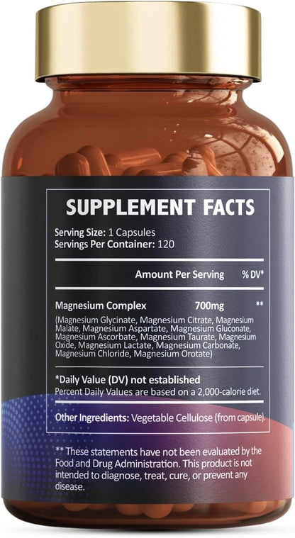 Magnesium 12 in 1 Complex 700mg - Glycinate Citrate Malate Taurate